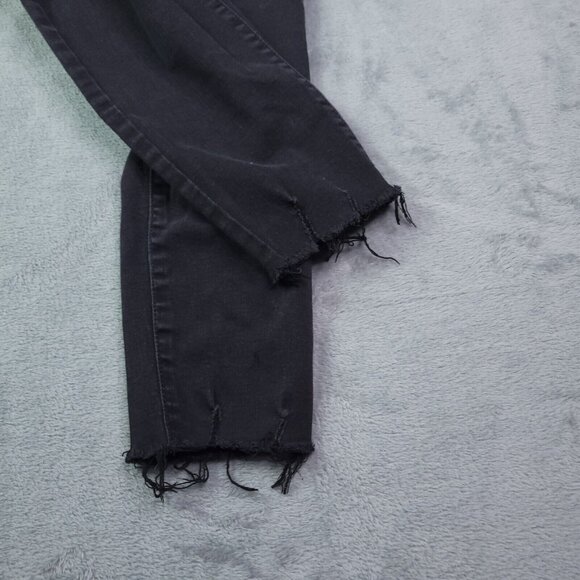 Old Navy Womens Rockstar Pull On Jeggings 14 Black Distressed Frayed Hem - Picture 6 of 8